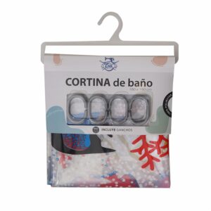 Cortina De Baño Estampada Peces GMC 180 X 180 Cm