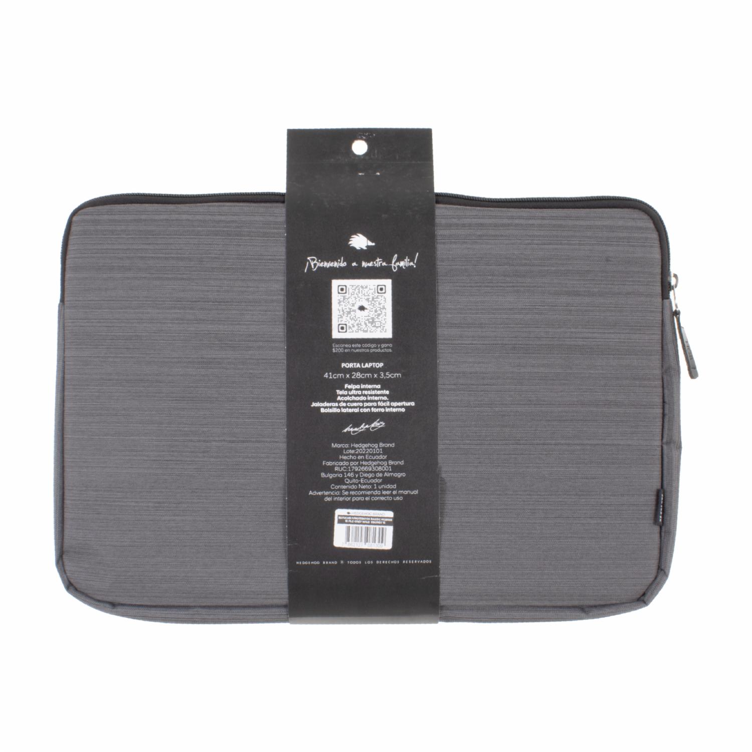 Estuche Para Notebook Gris HEDGEHOG BRAND 15" - Imagen 2