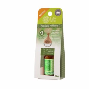 Difusor Ambiental Para Auto Recarga Fragancia Peaceful Verbena LULË AROMË 15 Ml