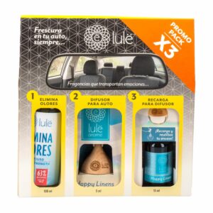 Ambiental Para Auto Difusor Auto X3 Elim.Olor+Dif+Ref LULË AROMË Unidad