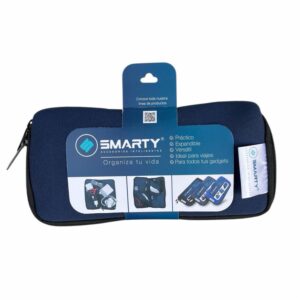 Estuche Organizador De Cables Gadgets Azul Marino SMARTY 11 X 22 Cm