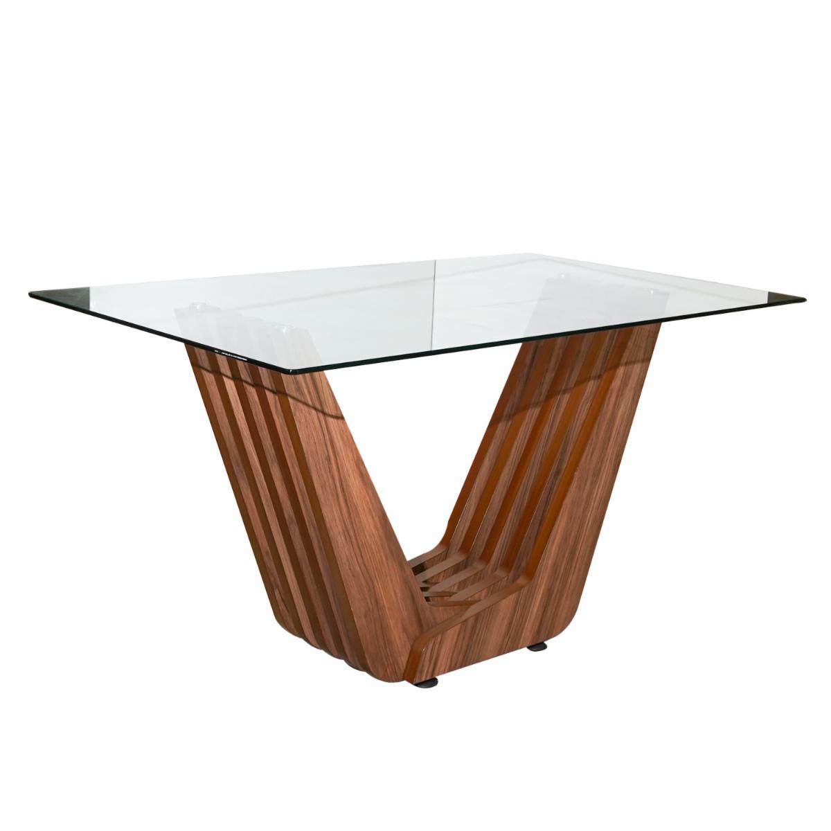Mesa De Comedor Ana Encino 6 Puestos Marrón MUEBLES GALLARDO MDP