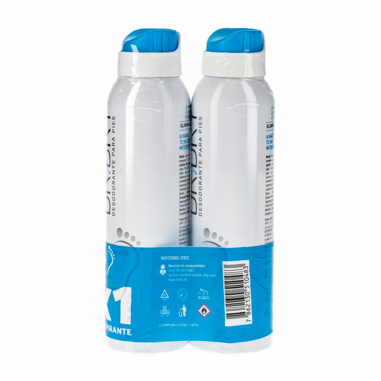 Desodorante Para Pies Antitranspirante En Spray DR.DRY 300 Ml - Imagen 2