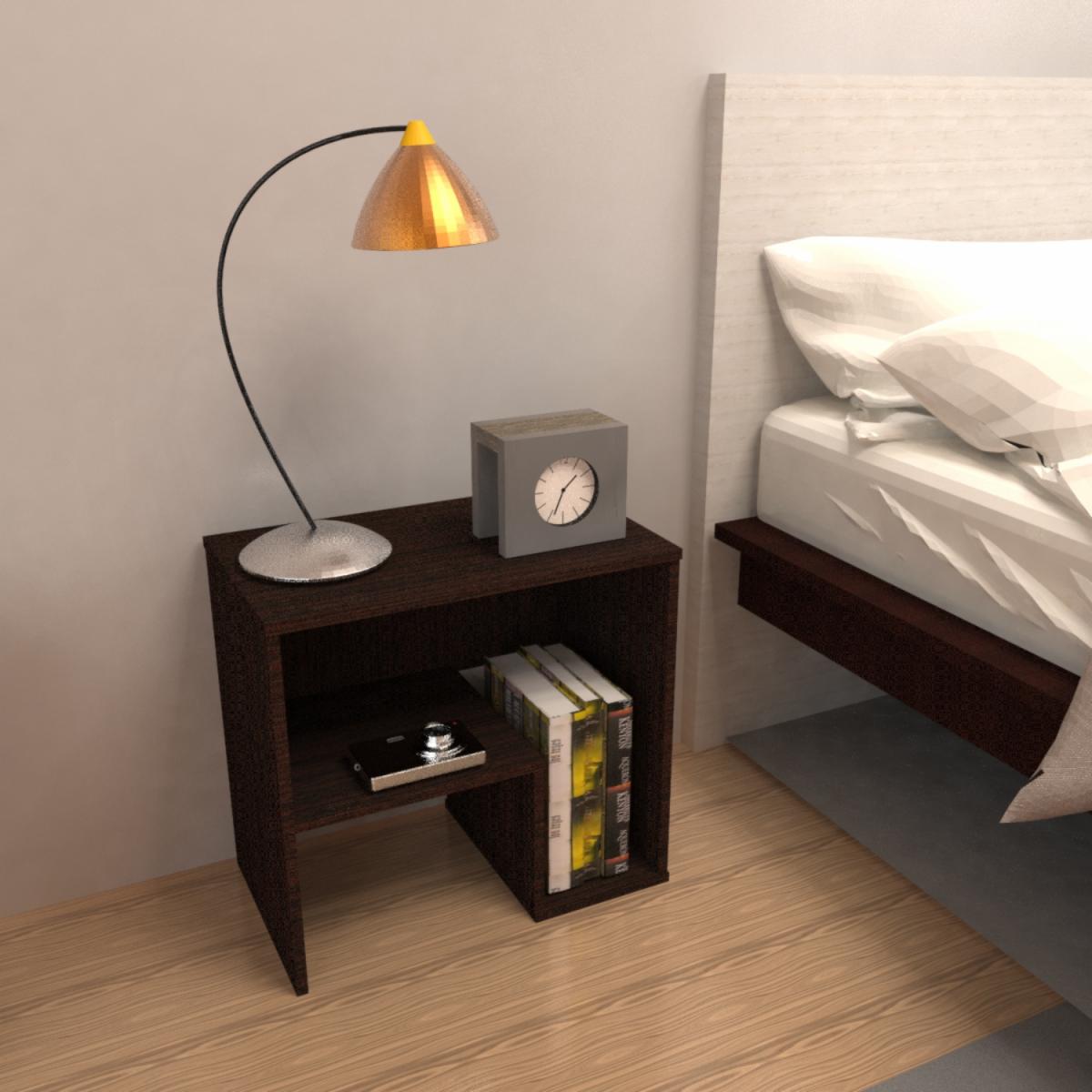 Velador Berenice Nuez Con Wengue MUEBLE FÁCIL