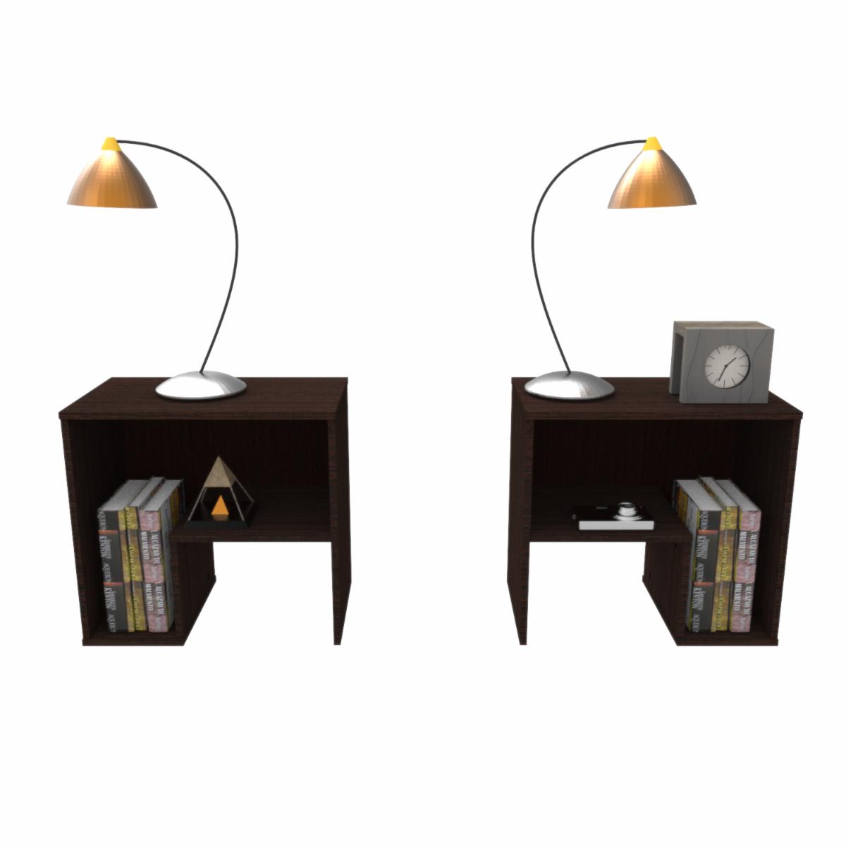 Velador Berenice Nuez Con Wengue MUEBLE FÁCIL