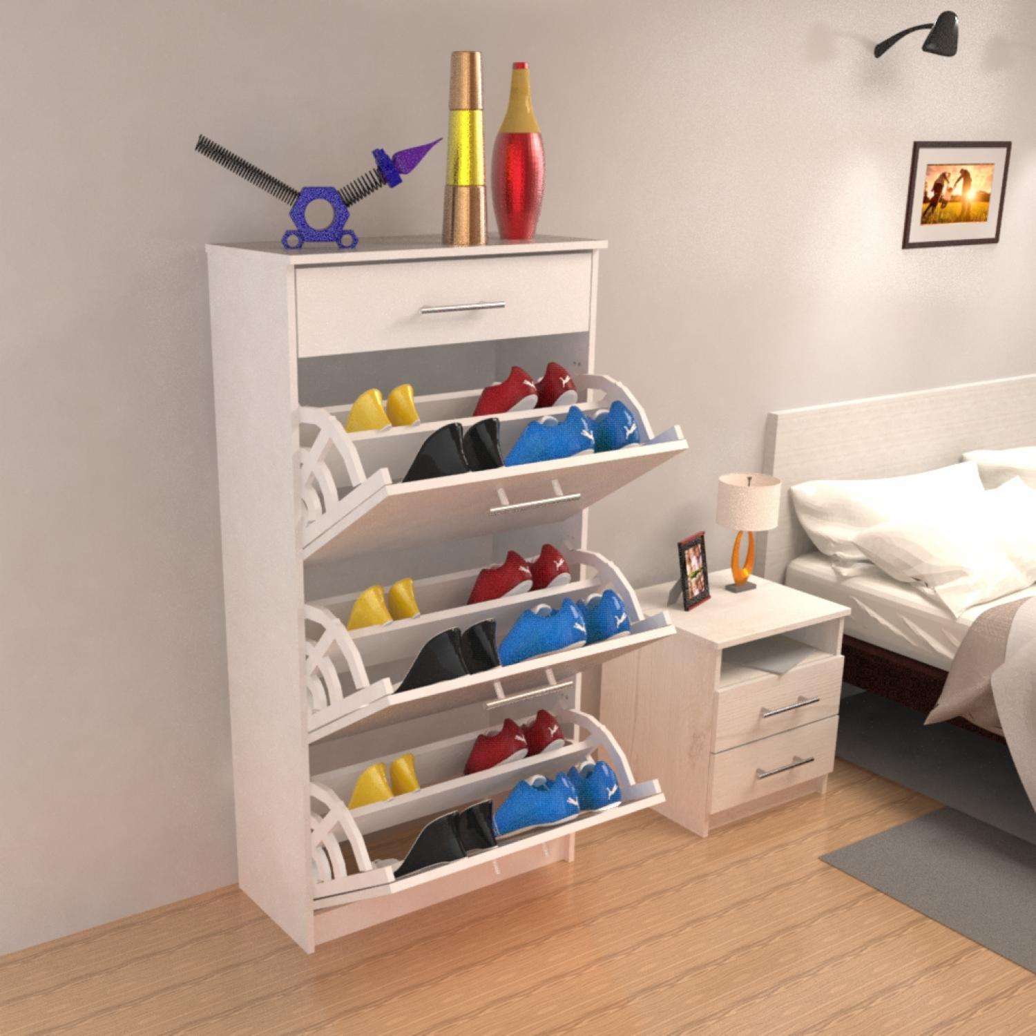 Zapatera Apis 3 Blanco MUEBLE FÁCIL MDP - Imagen 2