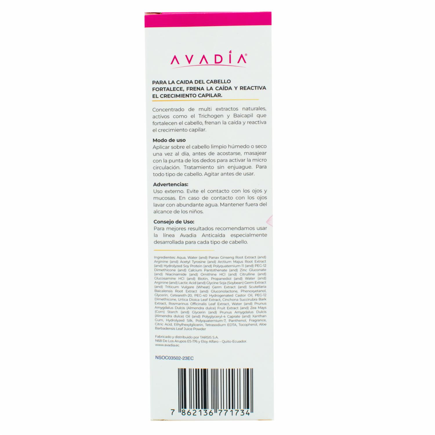 Loción Capilar Tónico Capilar Ortiga Plus Mujer Leche De Almendras, Seda Y Keratina AVADÍA 75 Ml - Imagen 2