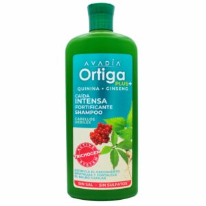 Shampoo Para Cabello Ortiga Plus Anticaída Fortificante Trichogen, Ortiga, Quinina Y Ginseng AVADÍA 800 Ml