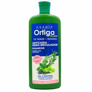 Shampoo Para Cabello Ortiga Plus Anticaída Seboregulador Trichogen, Ortiga, Te Verde Y Romero AVADÍA 800 Ml
