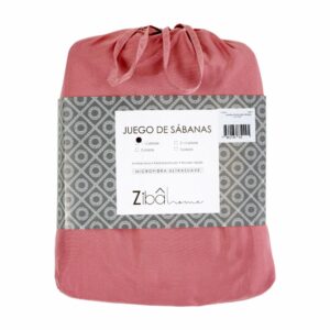 Juego De Sábanas De Microfibra Rosado ZIBA HOME 1 1/2 Plazas