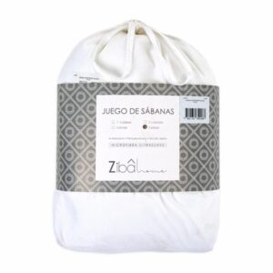 Juego De Sábanas Microfibra Blanca ZIBA HOME 3 Plazas