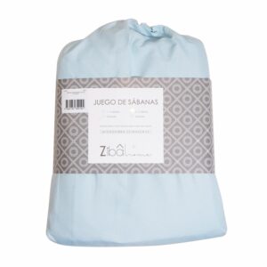 Juego De Sábanas Microfibra Celeste ZIBA HOME 2 1/2 Plazas