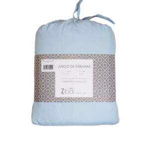 Juego De Sábanas Microfibra Celeste ZIBA HOME 3 Plazas