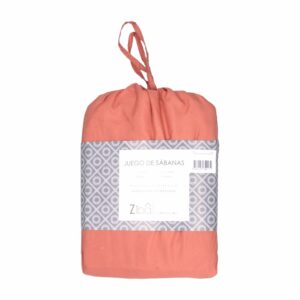 Sábana De Microfibra Terracota ZIBA HOME 3 Plazas