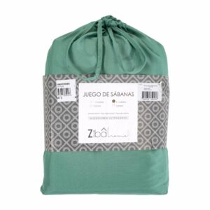 Sábana De Microfibra Menta ZIBA HOME 2 1/2 Plazas