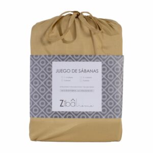 Juego De Sábanas Microfibra Mostaza ZIBA HOME 2 1/2 Plazas