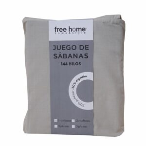 Juego De Sábanas Polialgodón Gris Claro ZIBA HOME