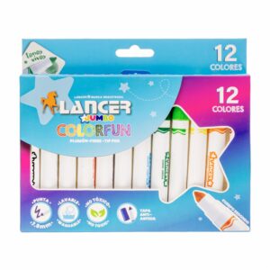 Marcador Escolar Jumbo 12 Colores LANCER X12 Uds