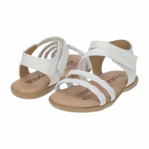 Sandalias Blancas Con Tiras Hacia Talón REY