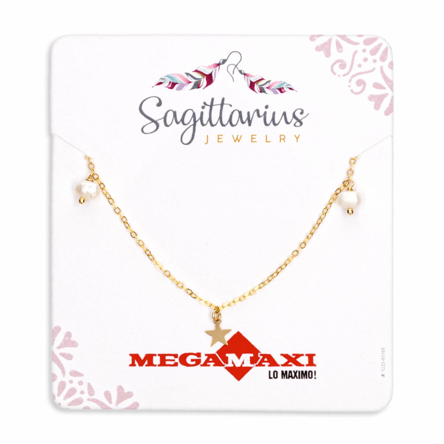 Collar Para Dama Con Dijes De Estrella y Perlas Blanca SAGITTARIUS JEWERLY Unidad - Imagen 2
