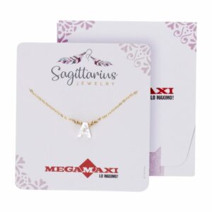 Collar Para Dama Diseño Nácar Con Dije Letra A SAGITTARIUS JEWERLY Unidad