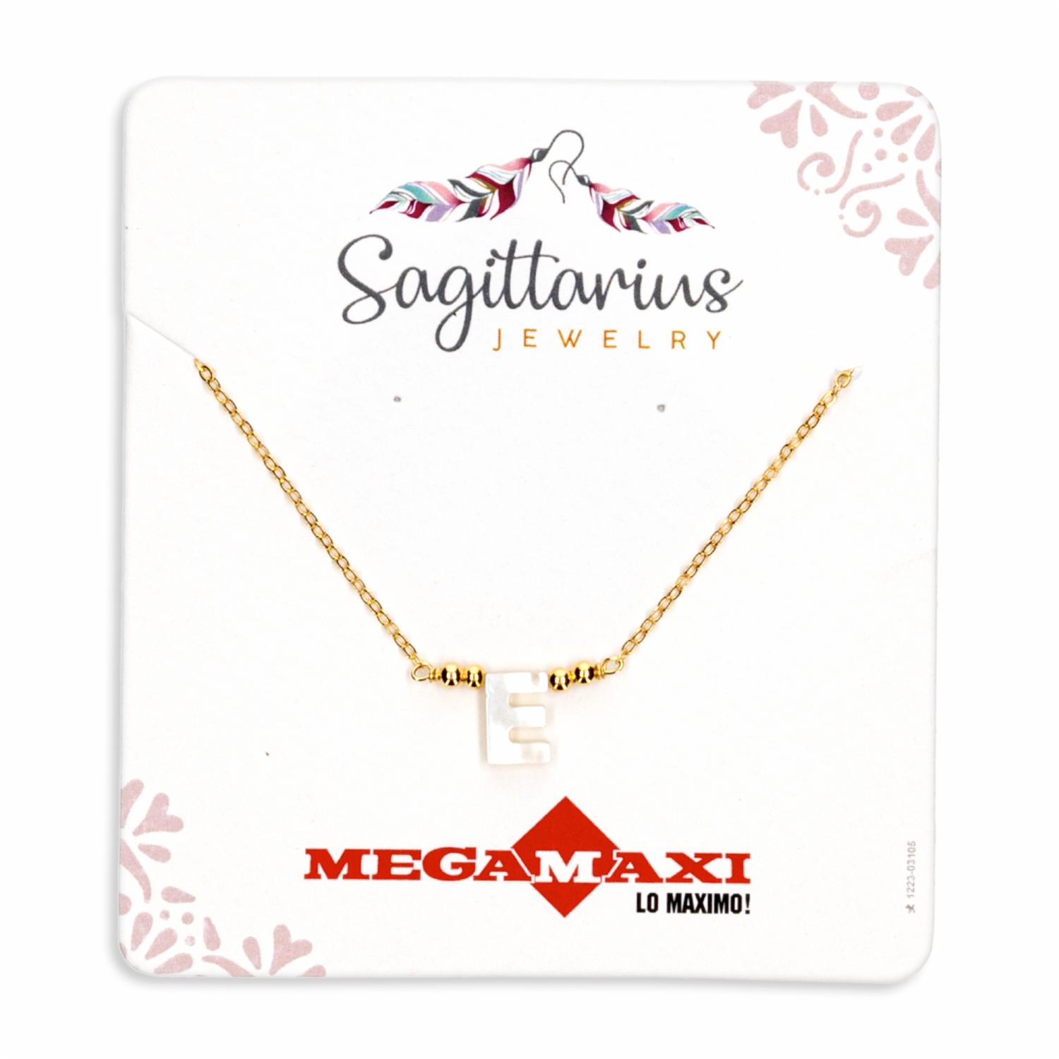Collar Para Dama Diseño Nácar Con Dije Letra E SAGITTARIUS JEWERLY Unidad - Imagen 2