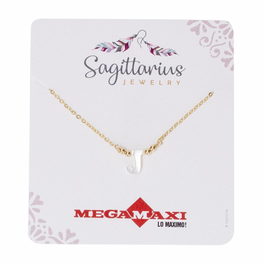 Collar Para Dama Diseño Nácar Con Dije Letra J SAGITTARIUS JEWERLY Unidad - Imagen 2