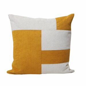 Cojín Con Cierre Bicolor Beige Mostaza POMAROSA 45 Cm