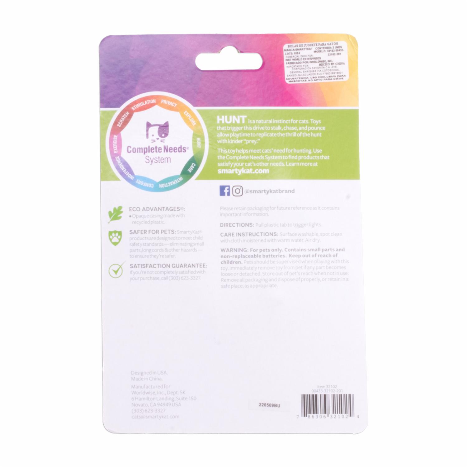 Juguete Para Gato Bolas De Luces SMARTYKAT X2 Uds