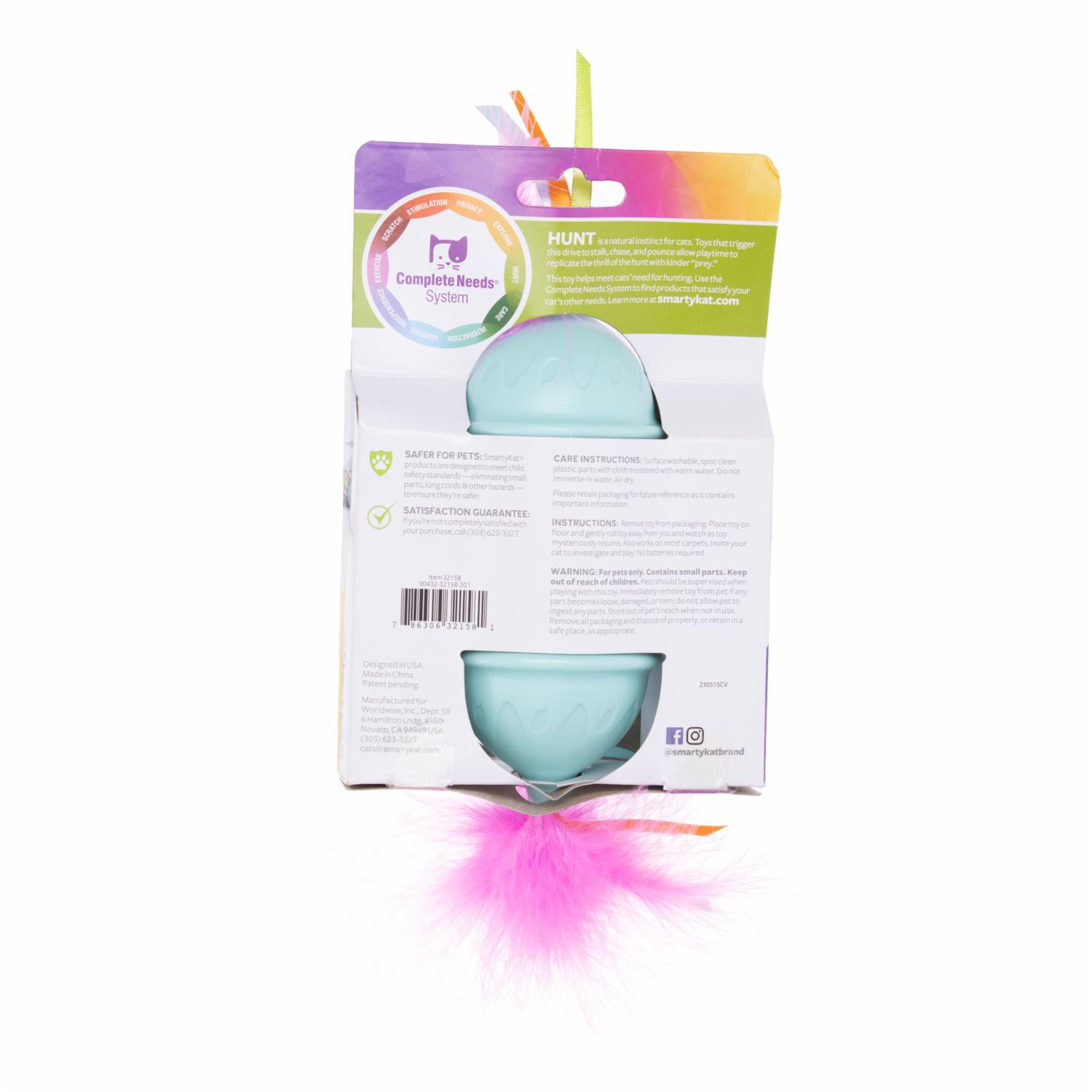 Juguete Para Gato Con Plumas Efecto Rueda Y Retorna SMARTYKAT Mediano - Imagen 2