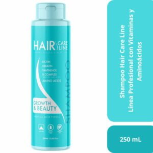 Shampoo Capilar Growth & Beauty Línea Profesional Con Vitaminas Y Aminoácidos HAIR CARE LINE 250 Ml