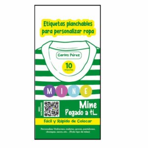 Etiquetas Planchables Para Personalizar Tu Ropa MINE X 10 Uds