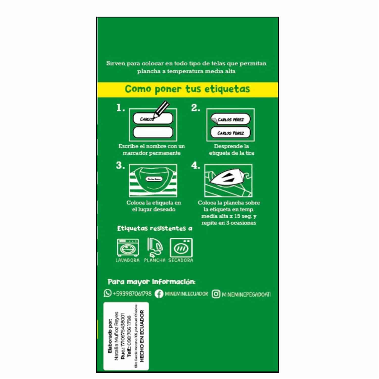 Etiquetas Planchables Para Personalizar Tu Ropa MINE X 10 Uds - Megamaxi, image size:1500x1500