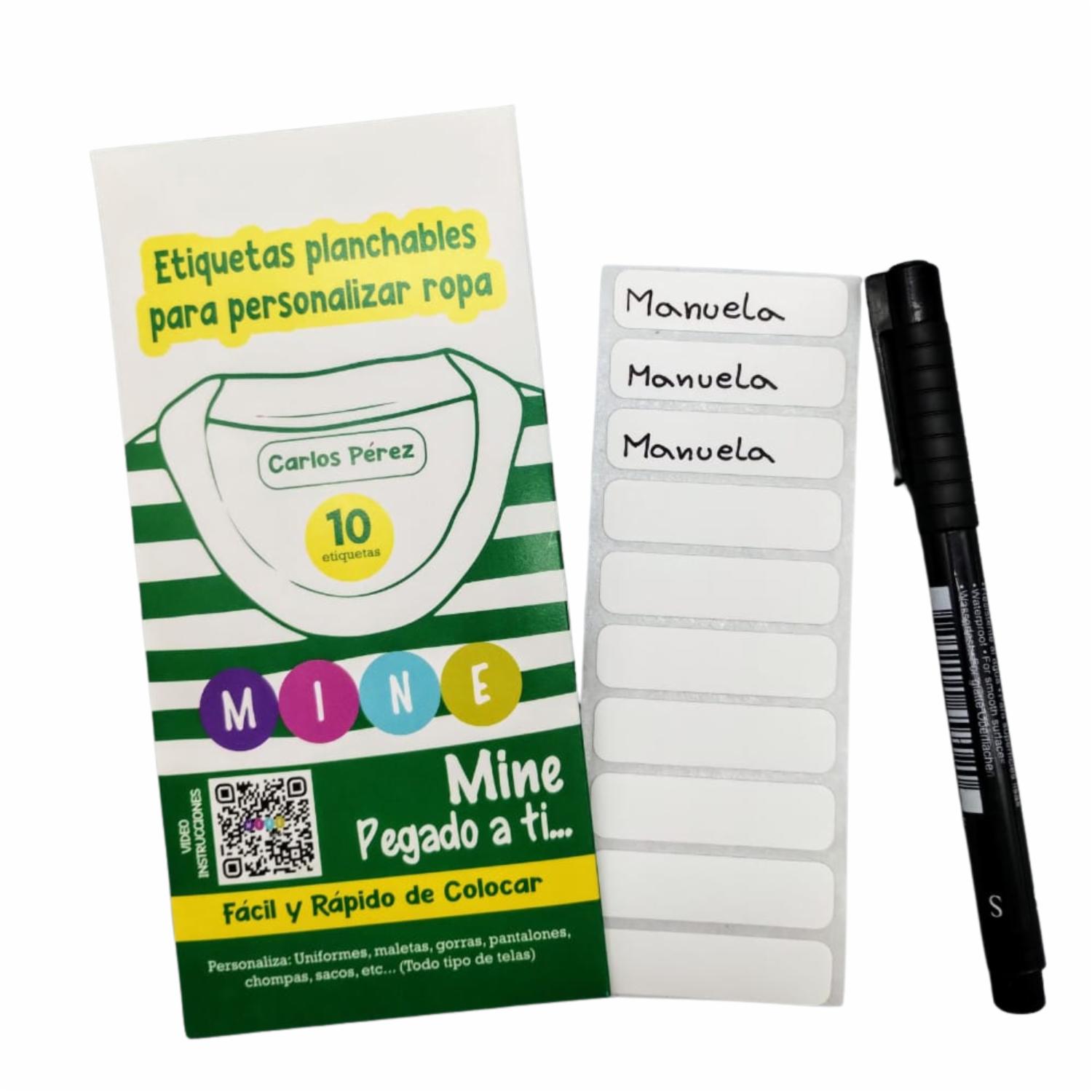Etiquetas Planchables Para Personalizar Tu Ropa MINE X 10 Uds