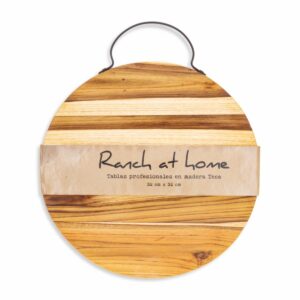 Tabla De Picar Redonda Con Asa De Metal RANCH AT HOME 32 X 32 Cm