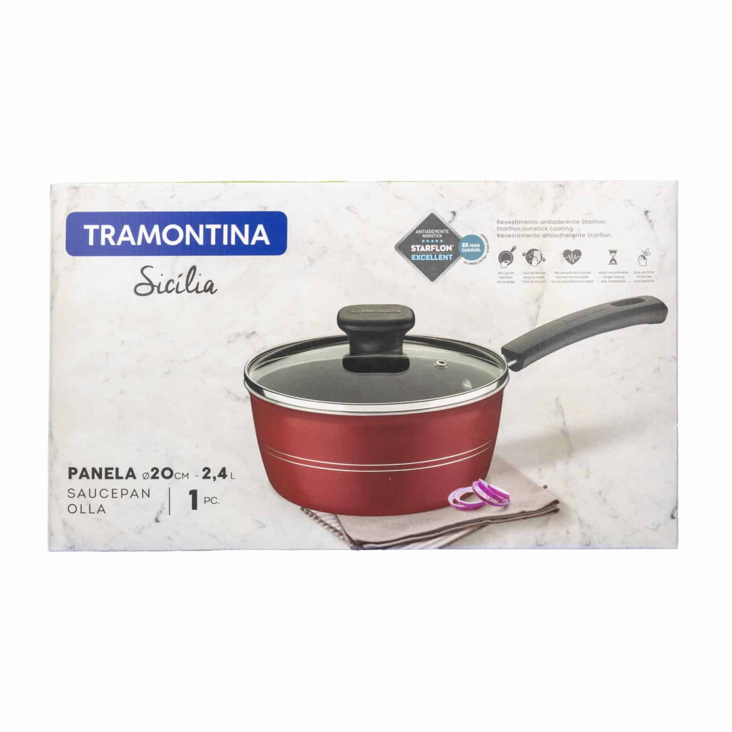 Olla Sicilia Roja TRAMONTINA 20 Cm - Imagen 2