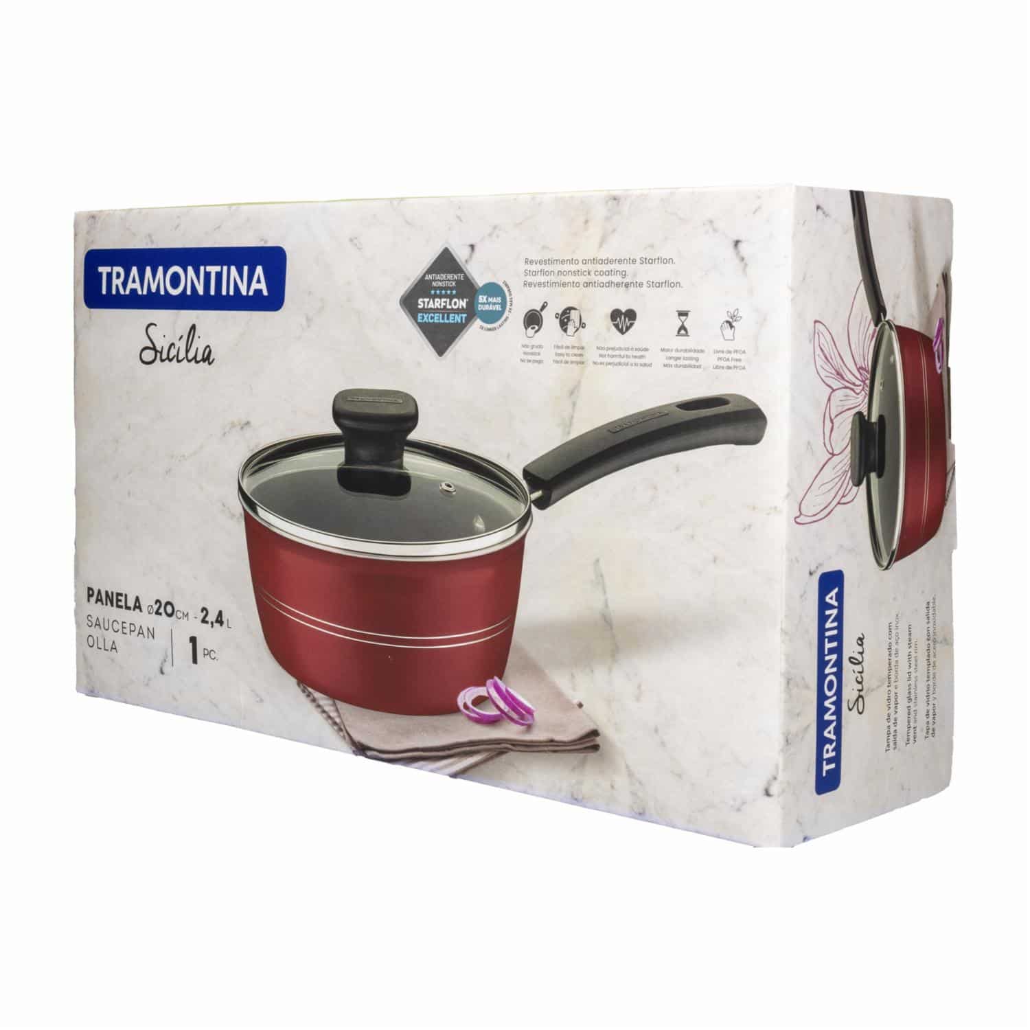 Olla Sicilia Roja TRAMONTINA 20 Cm - Imagen 3