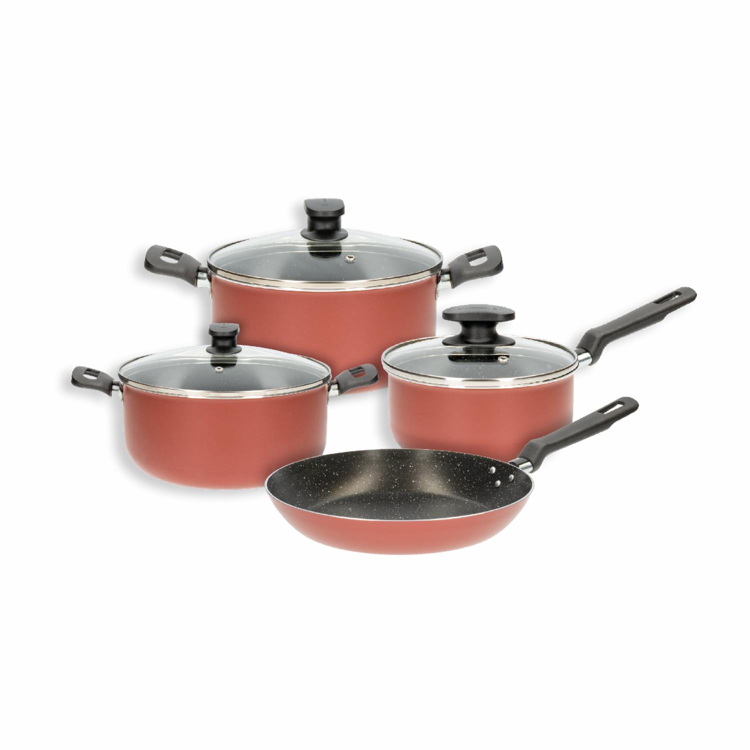 Set De Ollas Y Sartenes Aluminio Rojo TRAMONTINA 7 Piezas - Imagen 2