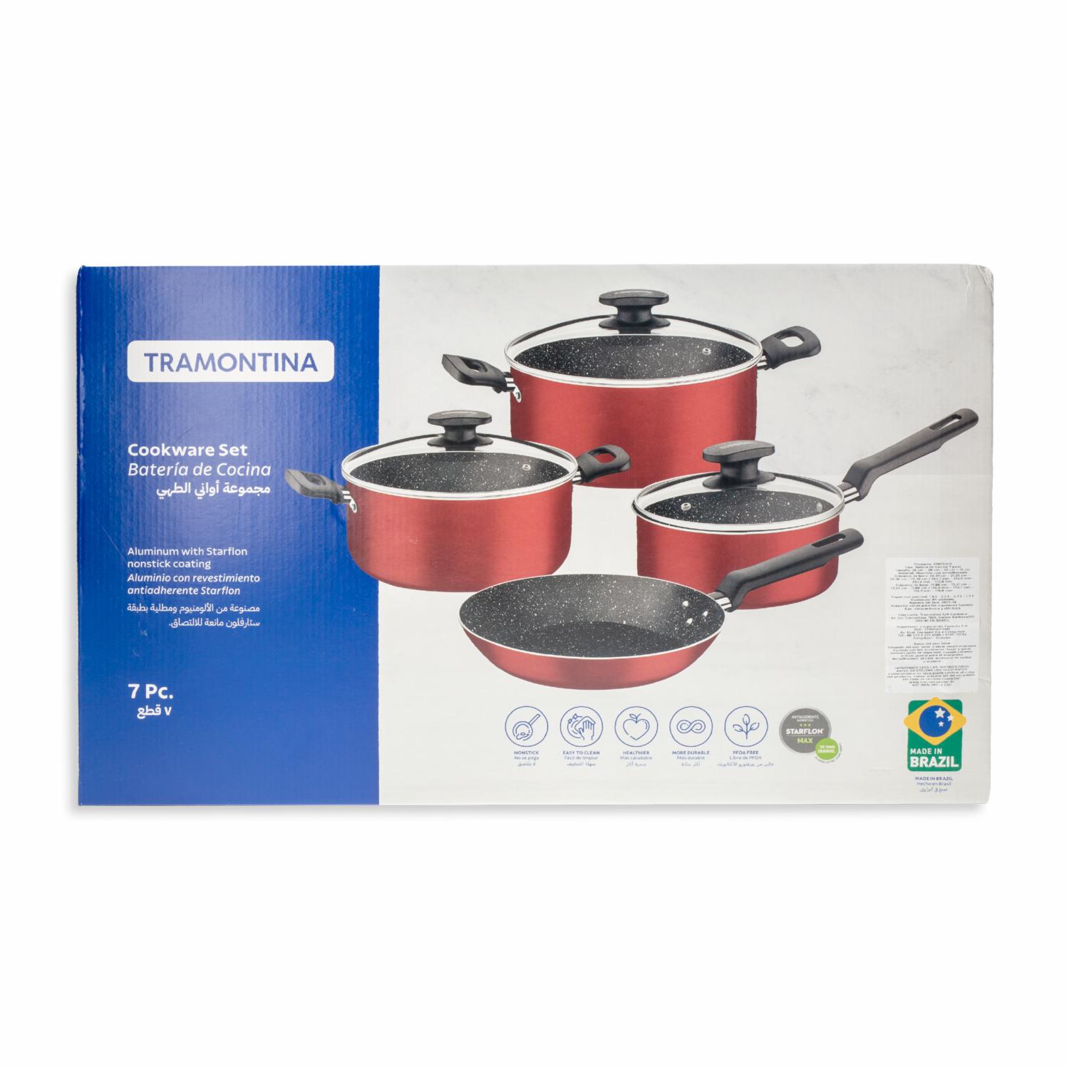 Set De Ollas Y Sartenes Aluminio Rojo TRAMONTINA 7 Piezas - Imagen 7