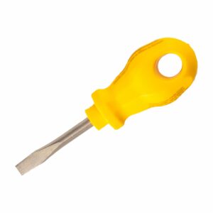Destornillador Punta Plana Corto Con Mango Amarillo TRAMONTINA 3/16 X 1