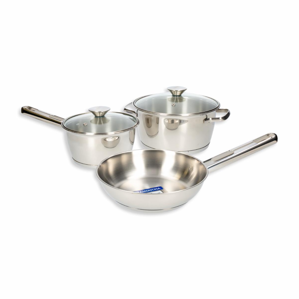 Set De Ollas Y Sartenes De Inducción Allegra TRAMONTINA 3 Piezas