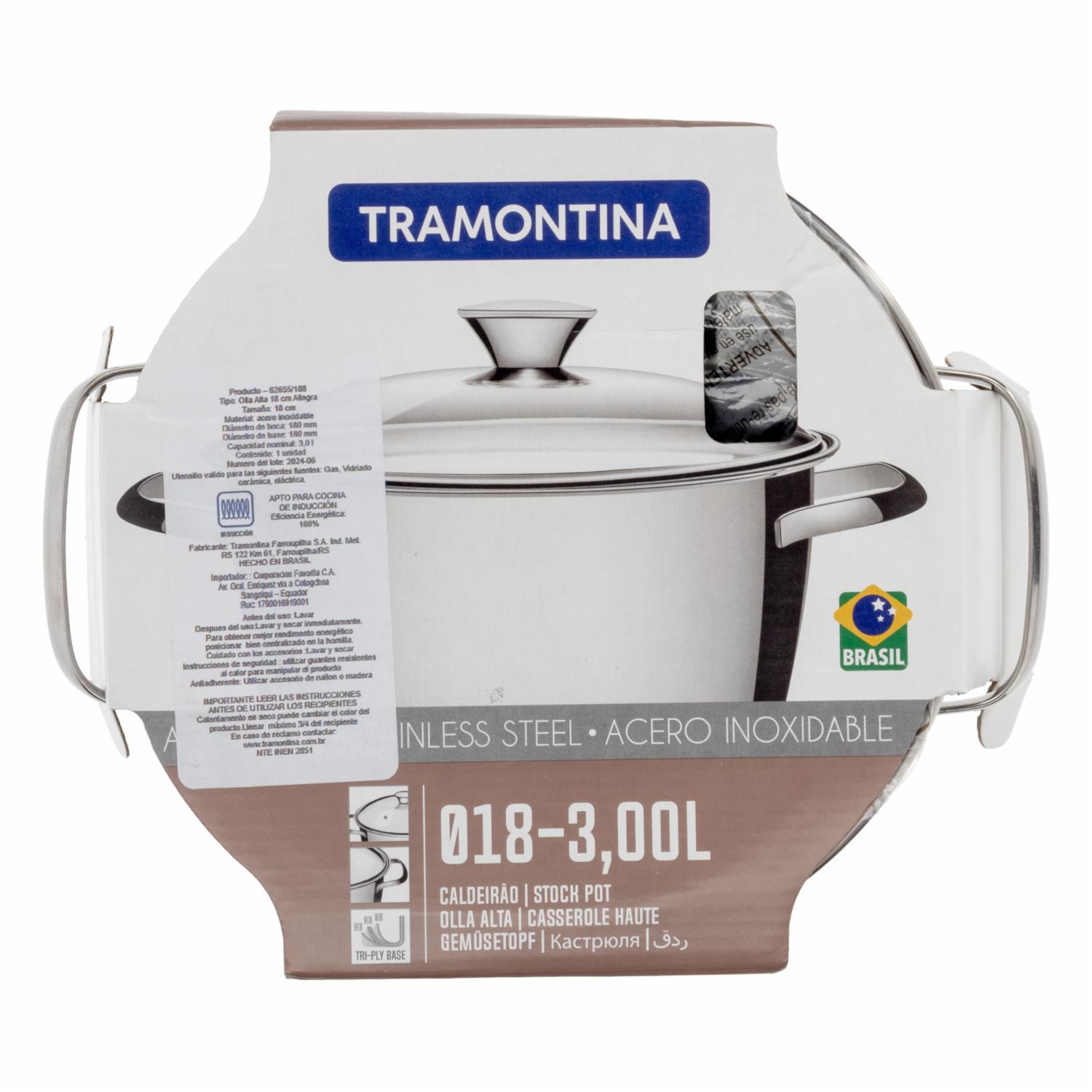 Olla De Inducción Alta Modelo Allegra TRAMONTINA 18 Cm - Imagen 4