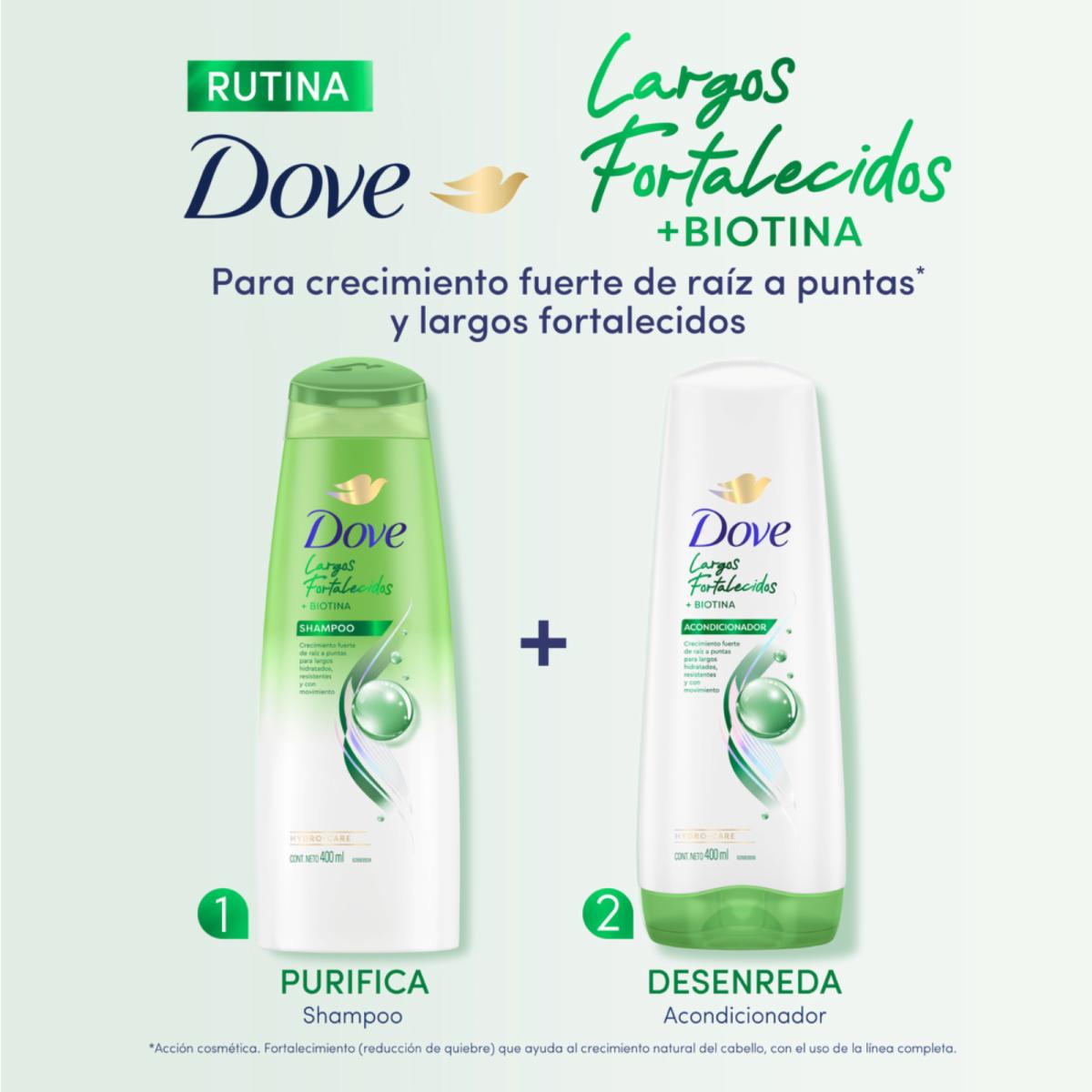 Shampoo De Cabello Largos Fortalecidos + Biotina DOVE 400 Ml