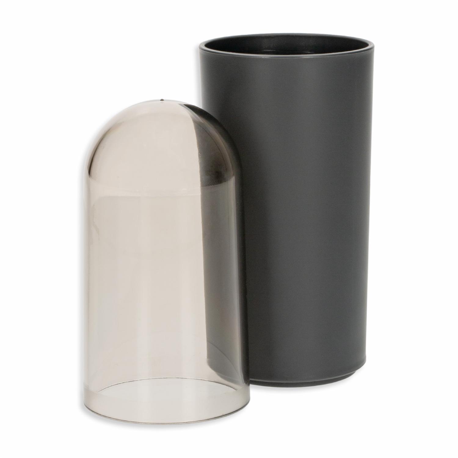 Vaso Porta Cepillos De Dientes De Plástico Con Tapa Color Gris Plomo COZA 6,6 x 23,1 Cm