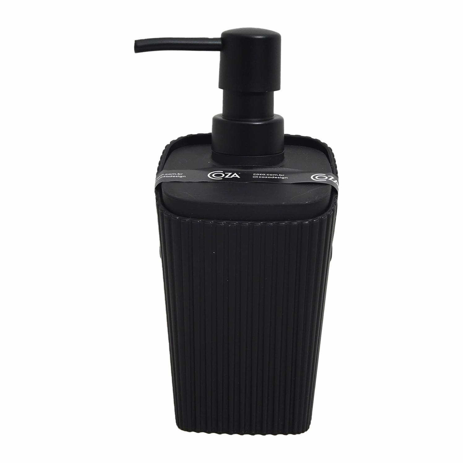 Dispensador De Jabón Plástico Negro New Square COZA Unidad