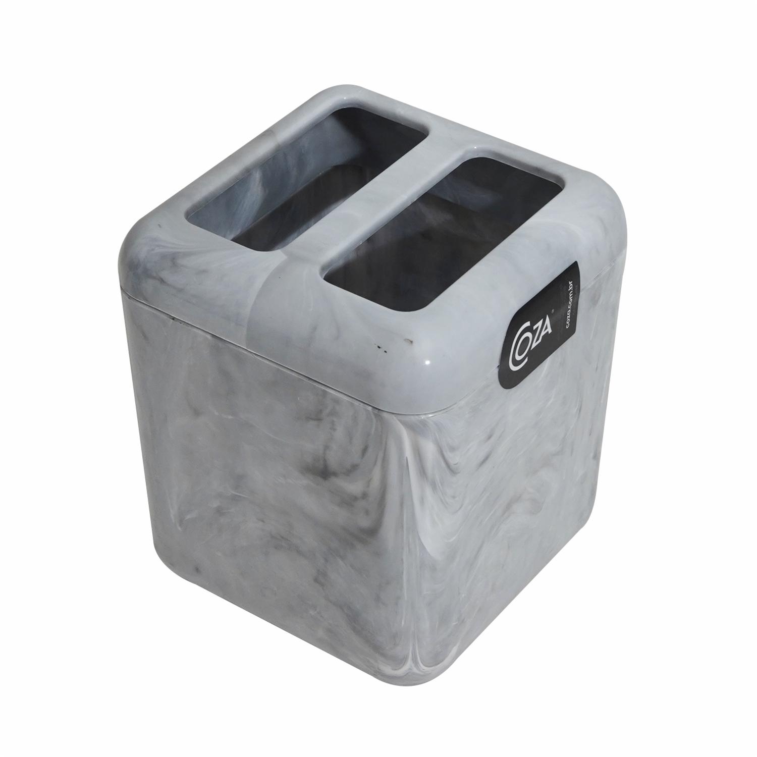 Porta Cepillos De Plástico Mármol Blanco COZA Unidad - Imagen 2