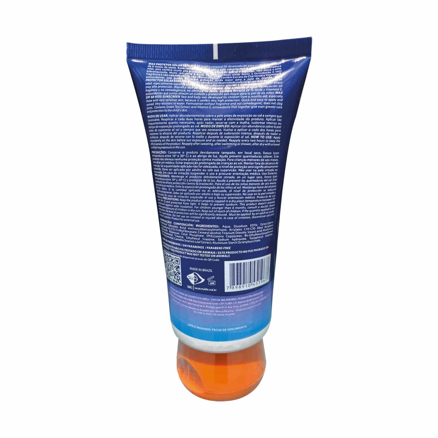 Protector Solar Infantil Con Vitamina E Y Té Verde Fps60 MAX 150 Ml - Imagen 2