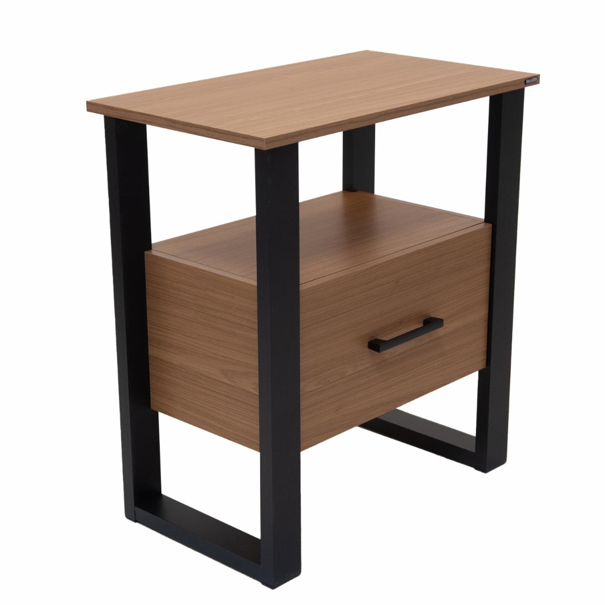 Mesa De Luz Freijo Negro DALLA COSTA MDF - Imagen 2