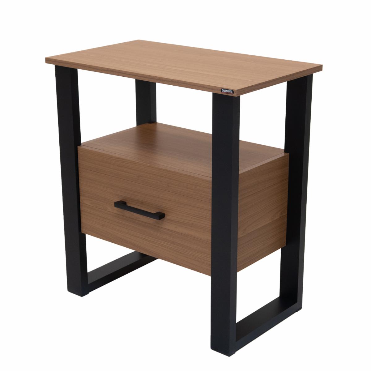 Mesa De Luz Freijo Negro DALLA COSTA MDF - Imagen 3