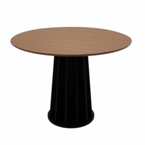 Mesa De Comedor Redonda Freijo Y Negro Fosco DALLA COSTA MDF